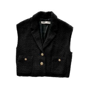Zara tweed vest with gold details in size Medium.